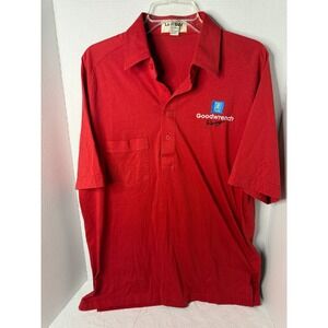 Mens Red La Mode Active Sportswear GM Goodwrench Racing Polo Shirt Size L